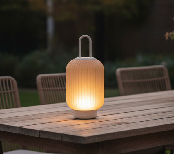 Glazen Lantaarn IP44 | Zand | 15X33CM