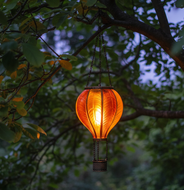 Solar Luchtballon 20 LED | Oranje/Geel | 14X45CM
