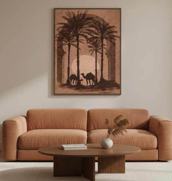 Schilderij 'Desert Silhouette' | Terra | 70x90cm