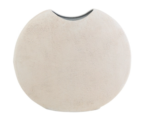 Ovale Platte Vaas 'Ibbo' Off White | Verkrijgbaar in 3 maten
