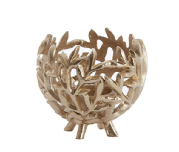Waxinelichthouder 'Famiri' | Goud | 10x9cm