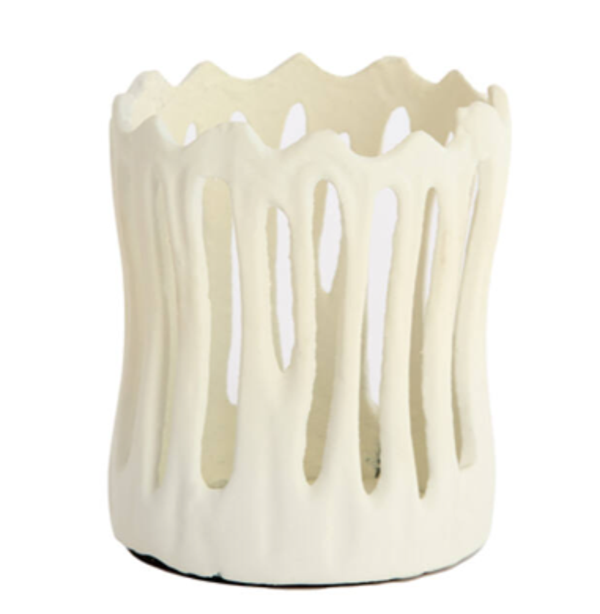 Waxinelichthouder 'Tivolo' | Creme | Ø8,5x10 cm