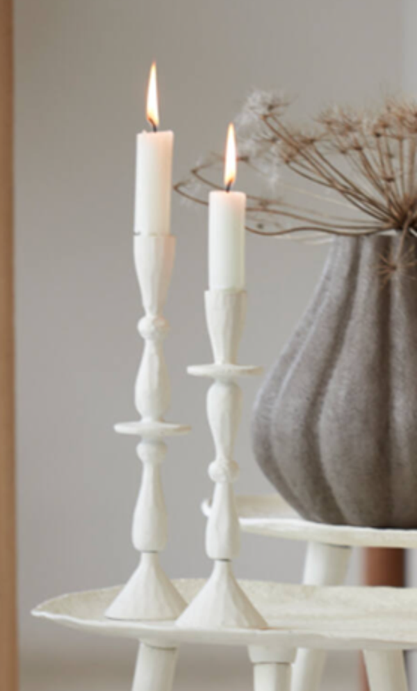 Kandelaar 'Casandra' | Creme | Verkrijgbaar in 2 maten