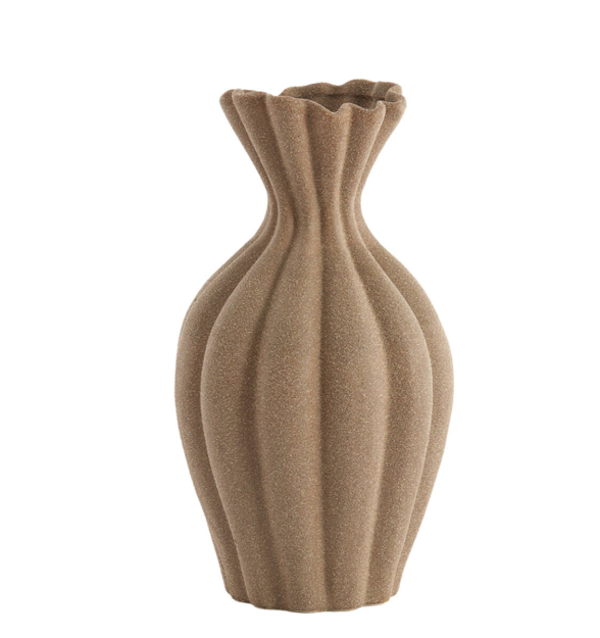 Taupe Vaas 'Sillian' |  Ø21,5x40,5 cm