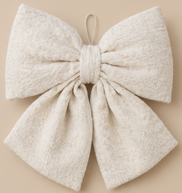 Sier Kussen Strik Met Hanger | Velvet Creme | Verkrijgbaar in 3 maten