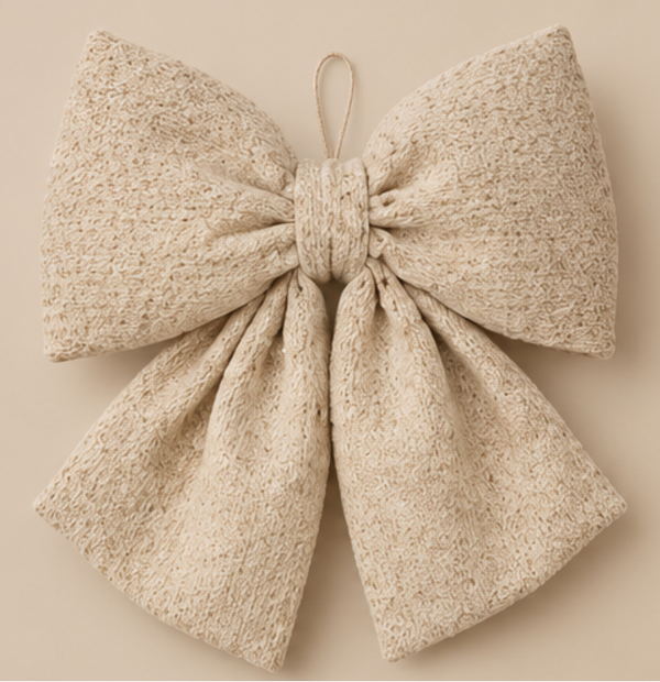 Sier Kussen Strik Met Hanger | Furry Beige  | Verkrijgbaar in 3 maten