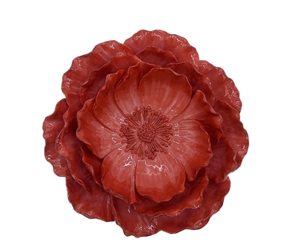 Wanddecoratie Bloem 'Scarlett' | Burgundy | Verkrijgbaar in 2 maten