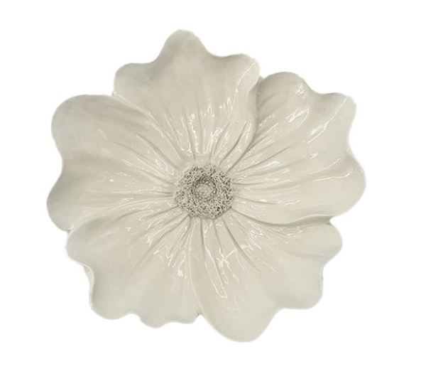 Wanddecoratie Bloem 'Helia' | Beige | 15,3x3x14,3cm