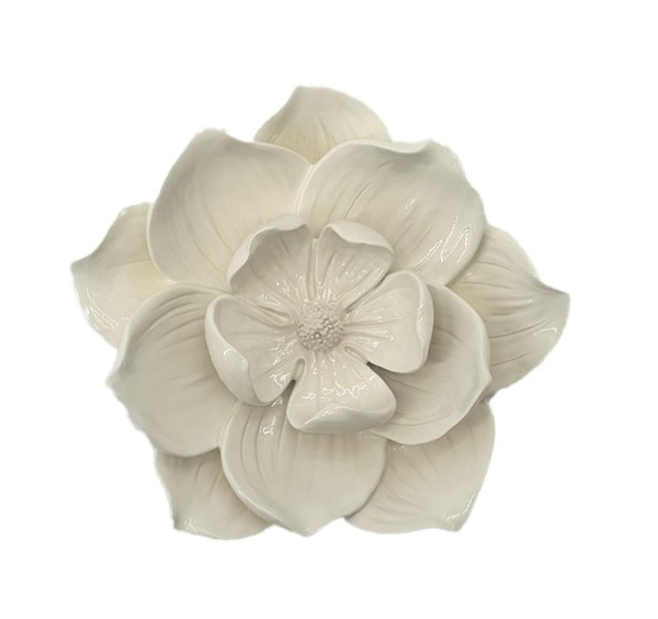 Wanddecoratie Bloem 'Salvia' | Beige | 15x4,3x14,5cm