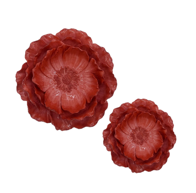 Wanddecoratie Bloem 'Scarlett' | Burgundy | Verkrijgbaar in 2 maten