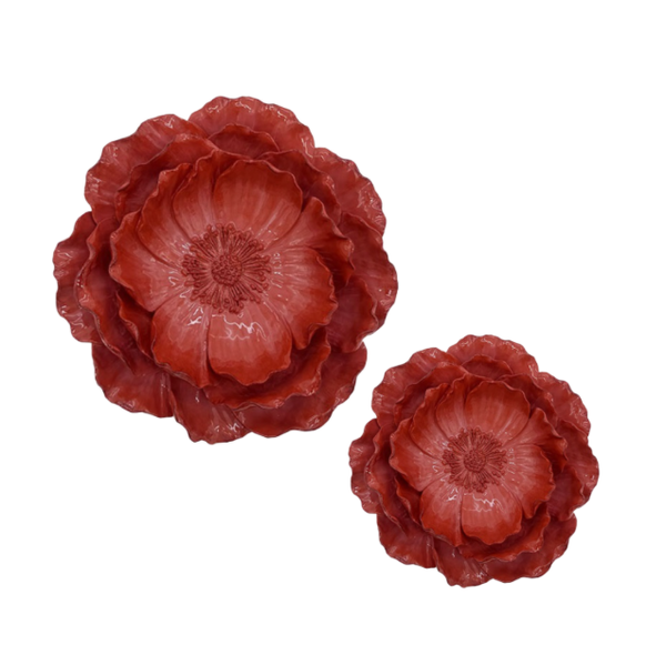 Wanddecoratie Bloem 'Scarlett' | Burgundy | Verkrijgbaar in 2 maten
