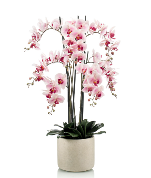 Kunst Orchidee Roze in Keramieken Pot – 100 cm