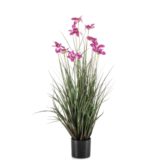 Kunst Flower Grass Paars in Pot – 90 cm