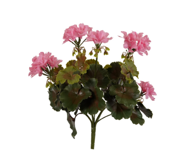 Kunst Geranium Bush UV Roze – 38 cm | UV Bestendige Kunstplant