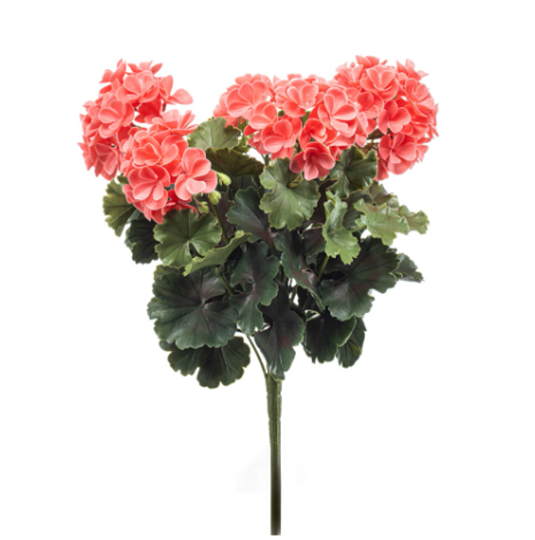 Kunst Geranium Bush UV Peach – 41 cm | UV Bestendige Kunstplant
