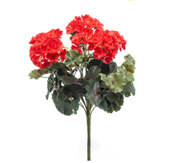Kunst Geranium Bush UV Rood – 41 cm | UV Bestendige Kunstplant