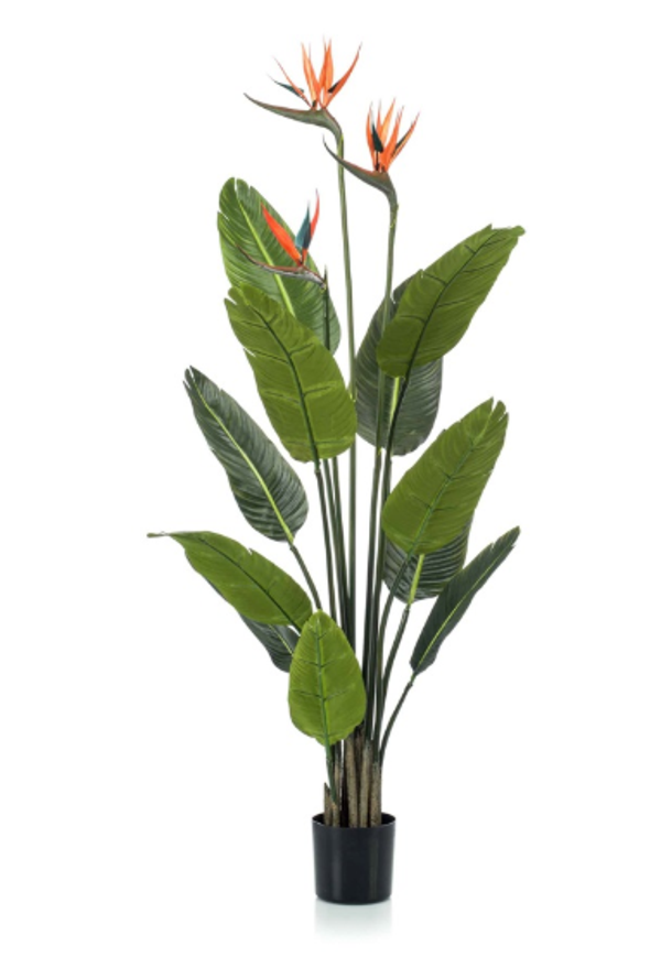 Kunst Strelitzia Plant met 3 Bloemen – 120 cm | Luxe Kunstplant