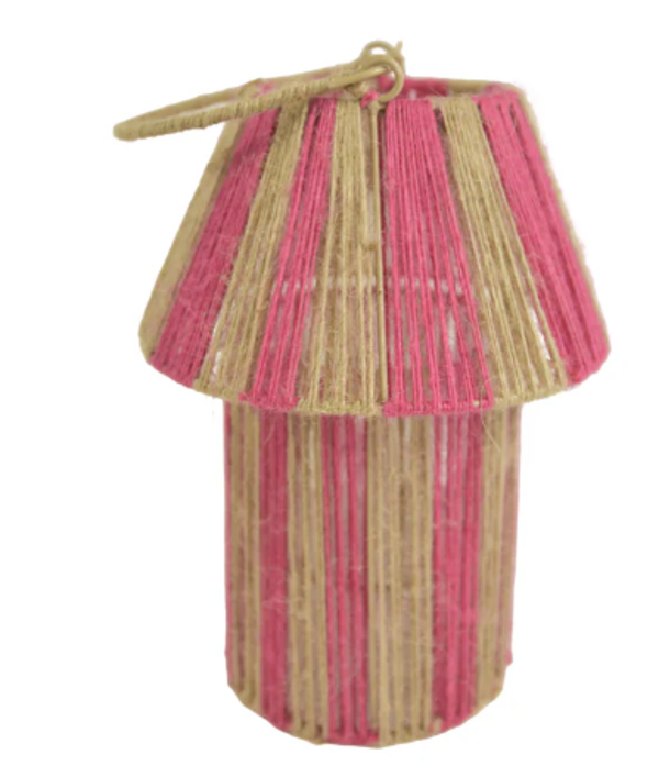 Lantaarn Jute Fuchsia/Naturel | D21 H28/41cm