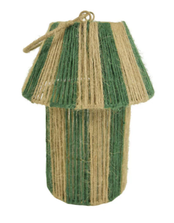 Lantaarn Jute Groen/Naturel | D21 H28/41cm