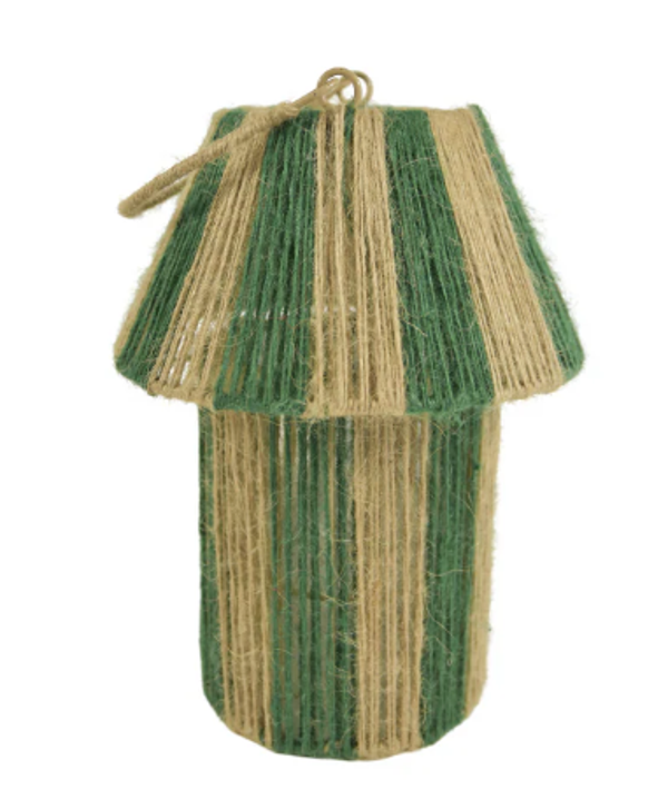Lantaarn Jute Groen/Naturel D21 H28/41cm