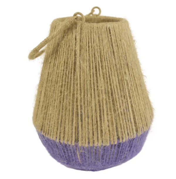 Lantaarn Jute Lila/Naturel | D20 H24/36cm