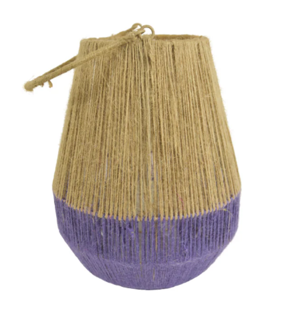 Lantaarn Jute Lila/Naturel | D26 H32/49cm