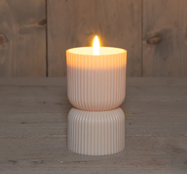 Buiten 3d Kaars Beige | 8x15cm