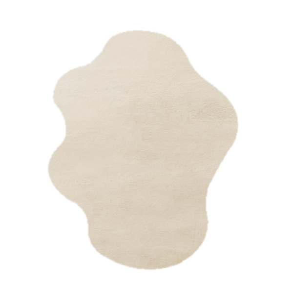 Vloerkleed Organische Vorm Fluffy | Beige | 200x250cm