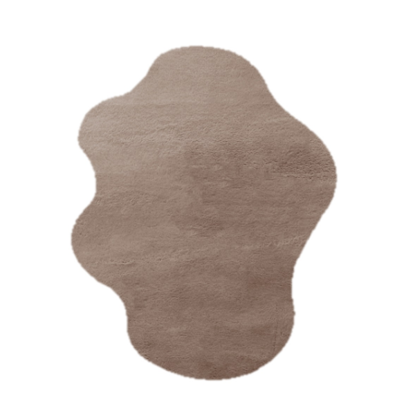 Vloerkleed Organische Vorm Fluffy | Bruin | 200x250cm