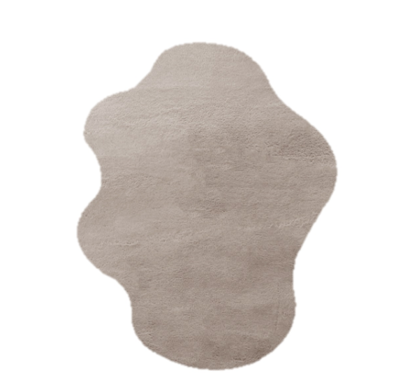 Vloerkleed Organische Vorm Fluffy | Taupe | 200x250cm