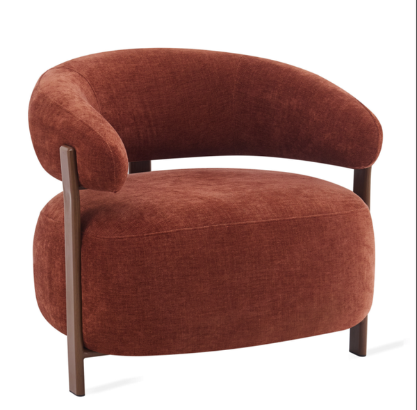 Fauteuil Rose – Burgundy / Walnoot