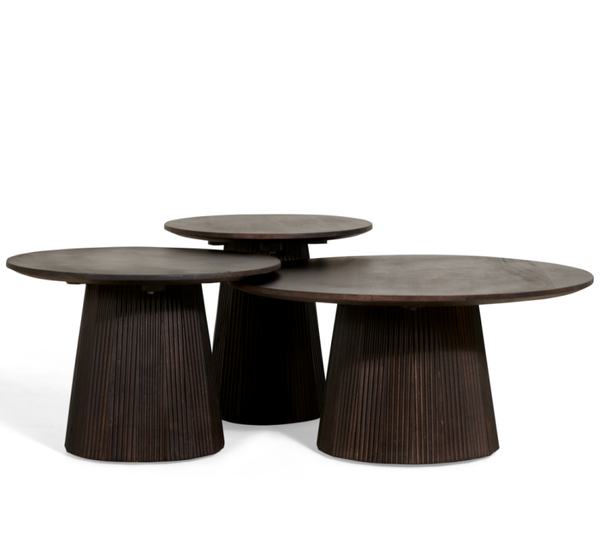 Ronde Salontafel 'Mokka' | Walnoot | Verkrijgbaar in 3 maten