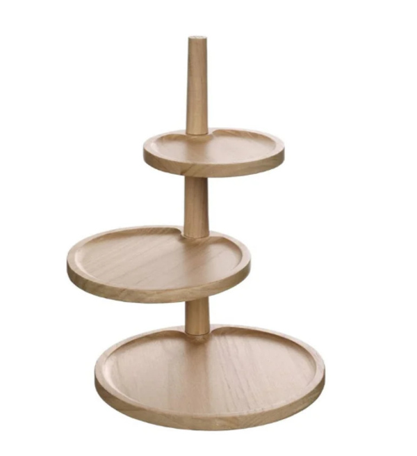 Houten Etagere 3 Plateaus | Naturel Hout | H37cm