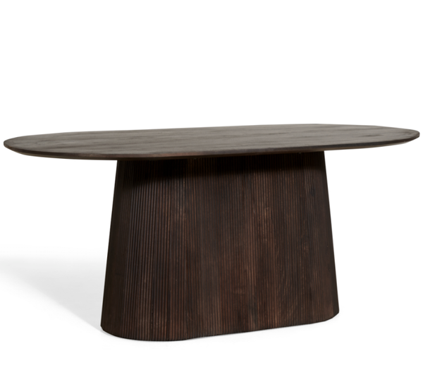 Ovale Eettafel 'Mokka' | Donkerbruin Walnoot | In 3 Maten