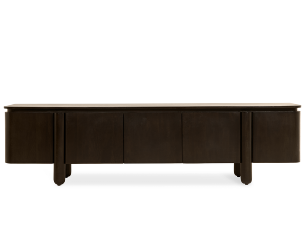 TV-Meubel Rondo – 210cm Donkerbruin Walnoot