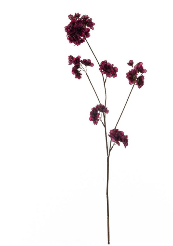 Zijden Bloemen Bloesem | Aubergine | 85cm