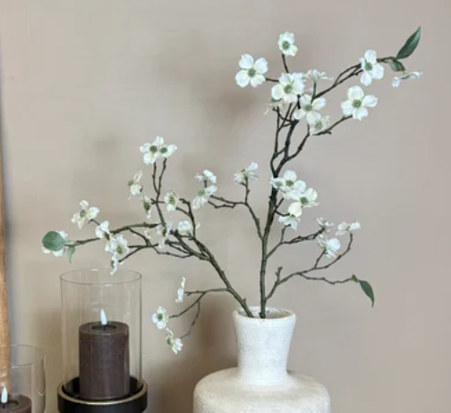 PRE ORDER Zijden Bloemen 'Cornus' | Creme/Bruin | 87cm