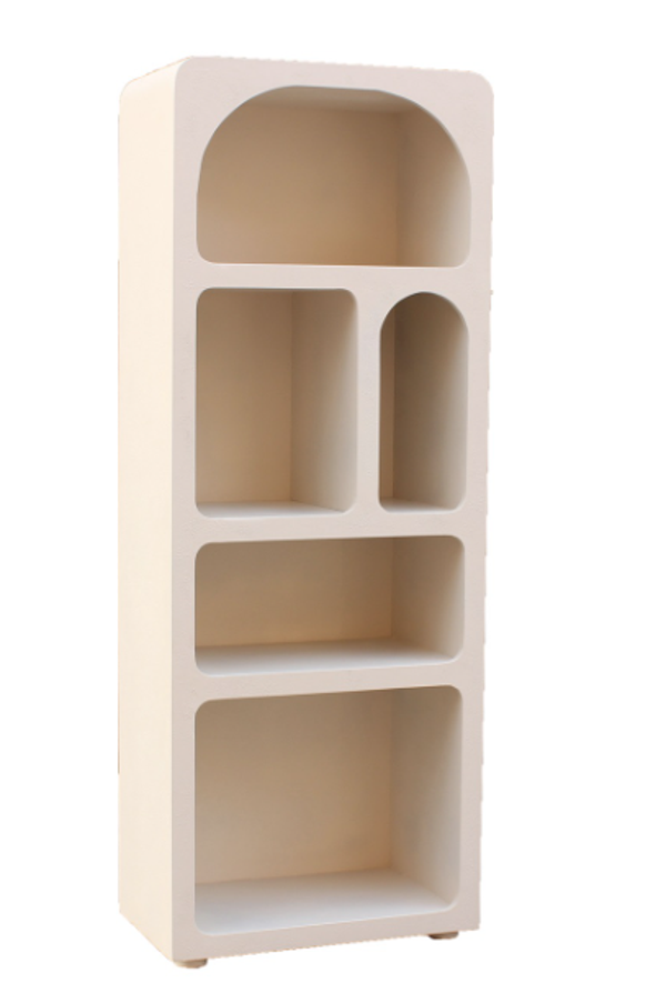 Smalle Hoge Japandi Vakkenkast | Beige | 65x40x185cm