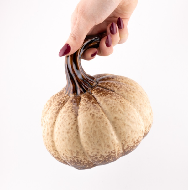 Aardewerk Pompoen Beige 'Spire' | 15,5x15,5x15,5cm