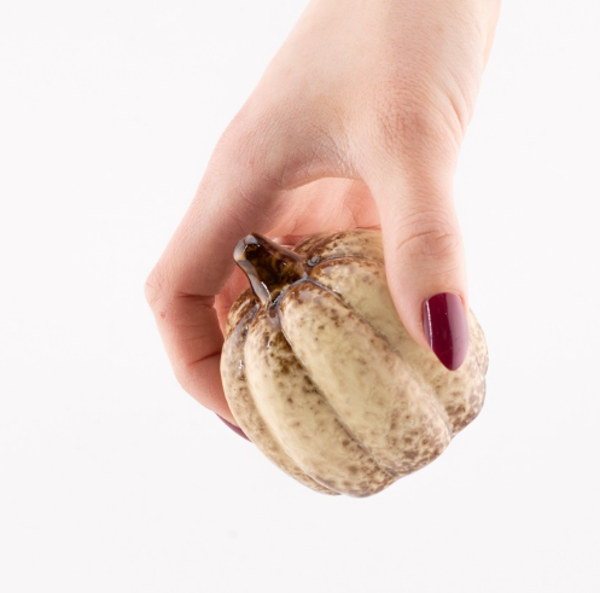Aardewerk Pompoen Beige 'Elong' | 6,5x6,5x7,3cm