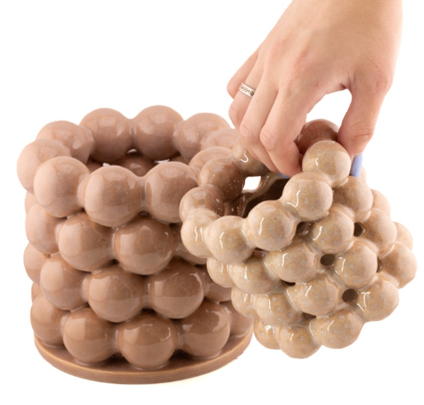 Kaarsenstandaard 'Orbis' Beige| In 2 maten