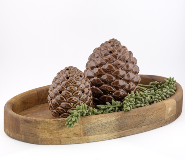 LED Dennenappel Bruin | Set van 2