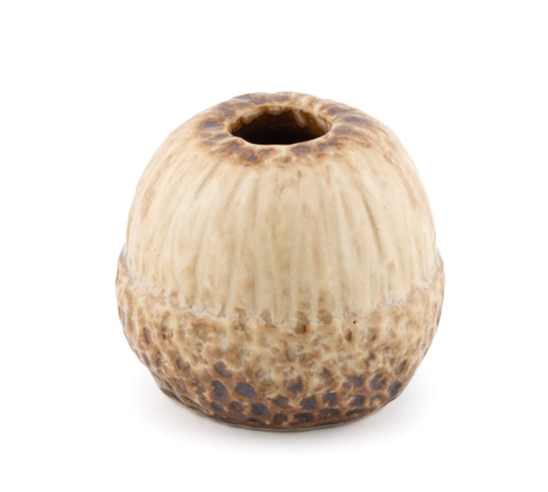 Aardewerk Kaarsenstandaard 'Cone' Beige | 7,5x7,5x6,5cm