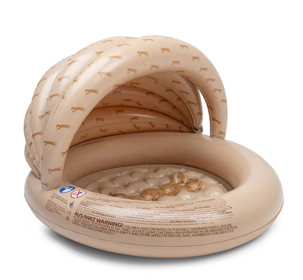 Kinderzwembad - Beige - Leopard - Ø 100 cm met Zonnescherm