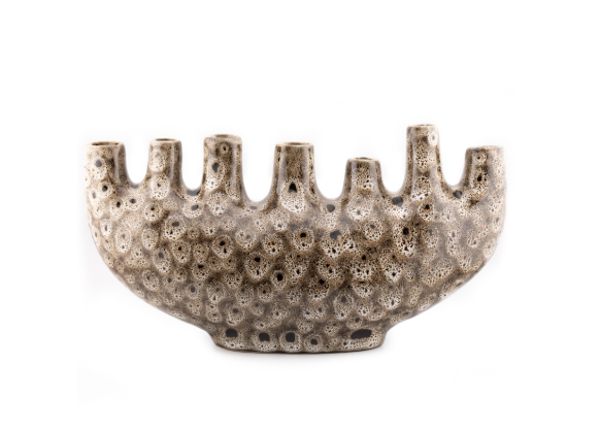 Japandi Tulpenvaas 'Speckled' | Beige / Bruin | 21,8x12,8x32cm