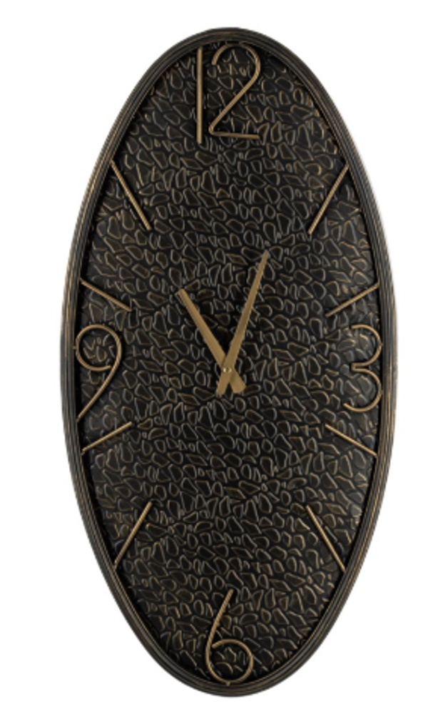 Wandklok Metaal Ovaal | Bronzey Chic | 40x80cm