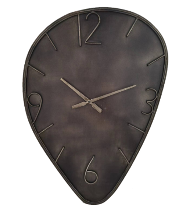 Wandklok Ringo Antraciet | Organische Vorm | 56x78x4cm