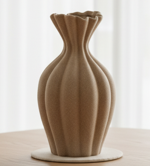 Taupe Vaas 'Sillian' |  Ø21,5x40,5 cm