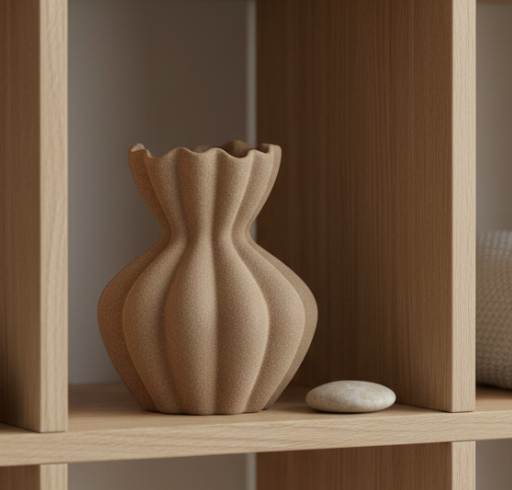 Taupe Vaas 'Sillian' | Ø20,5x24,5 cm