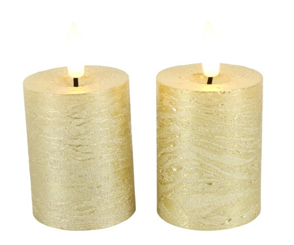 Mini LED Stompkaarsen | Goud | Ø5x9cm | Countryfield | Set van 2